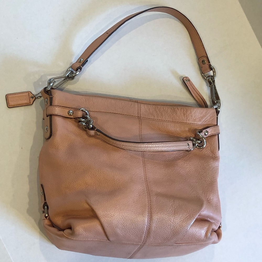 COACH leather shoulder bag pink